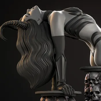 1/24 Ölçekli Reçine Şekil Montaj model seti Hobi Minyatür Fantezi Kadın Şeytan Heykelcik Demonte ve Boyasız Ücretsiz Kargo