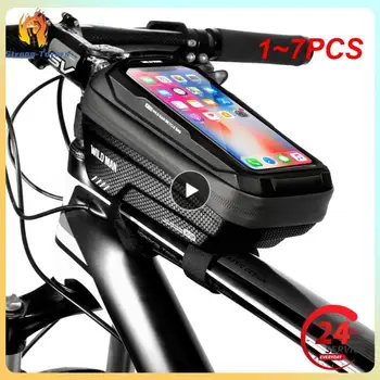 1 ~ 7 ADET ADAM X2 Bisiklet Çantası EVA Sert Kabuk Su Geçirmez Dokunmatik Ekran Yüksek Kapasiteli Yol Bisikleti Dağ Bisikleti Anti-titreşim Bisiklet