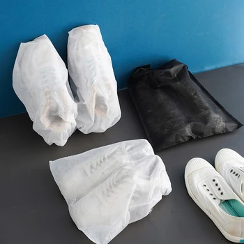10 Adet / takım Ayakkabı Toz Kapakları Dokunmamış Toz Geçirmez İpli Şeffaf saklama çantası Seyahat Çantası ayakkabı çantaları Kurutma Ayakkabı Koruyun