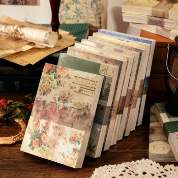 100 yaprak Retro Dekoratif Günlük Malzemesi Kitap Vintage Scrapbooking DIY Arka Plan Kağıtları Günlüğü Albümü Kırtasiye