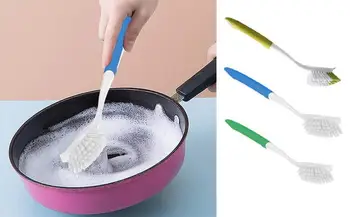 2 Adet Bulaşık Fırçası Mutfak Kase Scrubber Temizleme Süngeri Uzun Saplı Ağır Çizilmez Scrubber Temizleme Aksesuarları