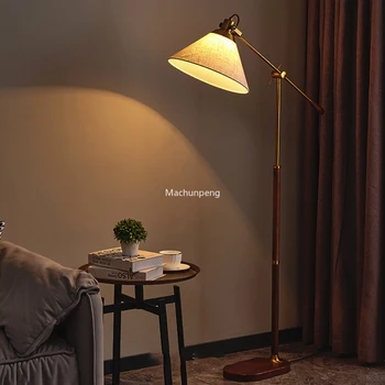 2023 Yeni katı ahşap İskandinav Zemin Lambaları Yatak Odası Ayakta Abajur Gece Lambası Uzun Boylu Modern Zemin Luminaria Oturma Odası Dekorasyon