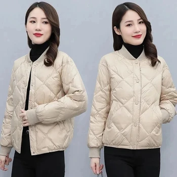2023 Yeni Moda Parkas Ceket kadın Kore Kısa Sonbahar Kış Hafif Ve İnce Sıcak Gevşek Pamuk Yastıklı Mont Kadın Outerwea