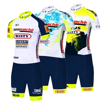 2023 Yeni Wanty triatlon atleti Erkek kolsuz Bisiklet Jersey Skinsuit Tulum Maillot roupa de ciclismo 9D JEL / Sünger Pantolon Pedi