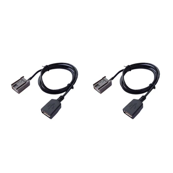 2X Araba Aux USB kablosu Adaptörü Dişi Bağlantı Noktası Uzatma Kablosu Honda Civic Jazz İçin CR-V Accord Stereo MP3 Arayüzü