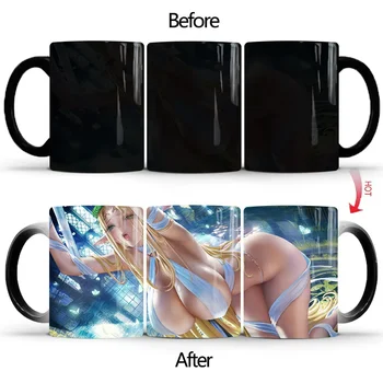 360 ML yenilik yaratıcı renk değiştiren kupa seramik kupa ısı açığa kahve fincanı çay süt kahvaltı fincan seksi göt kupa arkadaşlar hediye