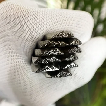 3mm Yükseklik Dağ Serisi Metal Damga Takı Damgalama Aracı Çelik Oyma Yumruk Deri Gümüş Presleme Kabartma Zımba Zanaat