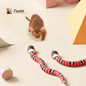 Akıllı Algılama Yılan Kedi Oyuncak Elektrikli İnteraktif Oyuncaklar Kediler İçin USB Şarj Kedi Aksesuarları Evcil Köpekler İçin Oyun Oyuncak