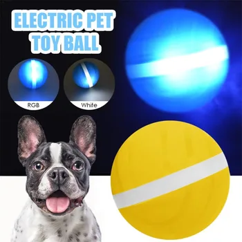 Akıllı Atlama Topu USB Elektrikli Evcil Hayvan Oyuncakları Sihirli Rulo Topu Kedi Haddeleme Flaş Topu Otomatik Dönen Oyuncak Kedi Köpek Çocuklar İçin