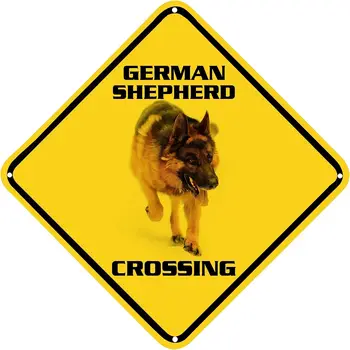 Alman Çoban Geçiş Uyarı İşareti Alman İşareti Hayvan Duvar Dekor Ev Farmouse Yard Yol Kaliteli Metal İşareti 12x12 İnç