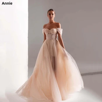 Annie Pembe balo kıyafetleri Tül Straplez Örgün Durum Elbise Sevgiliye Organze فساتين للحفلات الراقصة