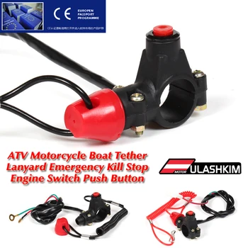 ATV Motosiklet Tekne Urgan Kordon Acil Öldür Durdurma Motor Anahtarı Basma Düğmesi Cep Mini Dirt Bike ATV Quad