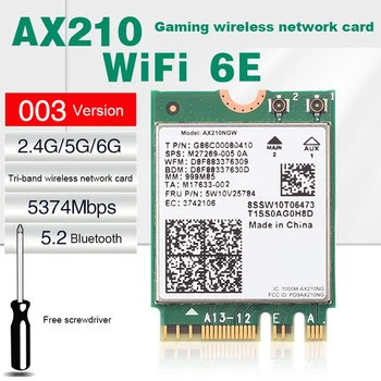 AX210NGW 2.4 G/5G / 6G Üç Bantlı Kablosuz Ağ Kartı Gigabit Bluetooth 5.2 NGFF M. 2 Dahili Kablosuz Wifi Ağ Kartı