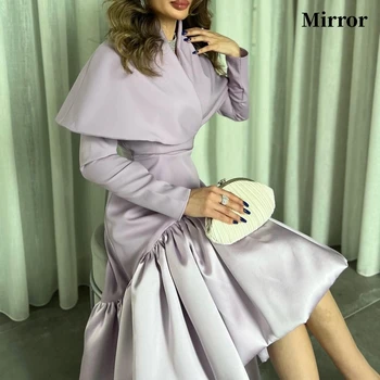 Ayna Elbise Zarif Vintage Basit V Yaka Mermaid Fırfır Ayak Bileği Uzunluğu Balo Balo Elbise Akşam Partisi Törenlerinde