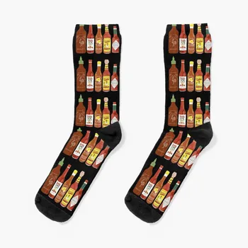 Baharatlı! Siyah zemin üzerine bu sıcak soslara göz atın Çorap çorap erkek Erkek çorapları özel çoraplar