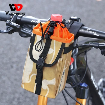Batı BİSİKLET Çok Fonksiyonlu Bisiklet Gidon Çantası Su ipli şişe Çantası Telefon Takım Tutucu Çanta Yol Bisikleti MTB Arka Çanta