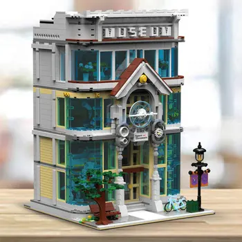 Bilim Müzesi MOC 10206 Şehir Sokak Ev yapı tuğlaları Eğitim Görünüm Mimari Modeli Blokları Oyuncak Hediye Çocuklar Arkadaşlar İçin