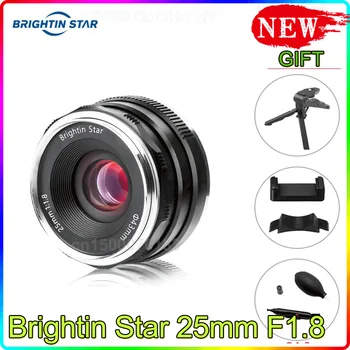 Brightin Yıldız 25mm F1. 8 Ana Lens Manuel Odaklama Aynasız Kameralar canon lensleri EF-M Sony E Fuji X M4 / 3 Nikon Z Dağı Kamera