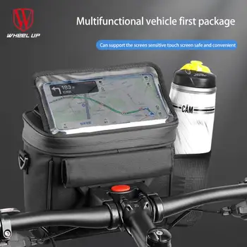 Büyük Kapasiteli Ön Asılı Çanta Hassas Dokunmatik Ekran Bisiklet Ön Çanta Ön Çanta İle Cep telefon tutucu Su Geçirmez