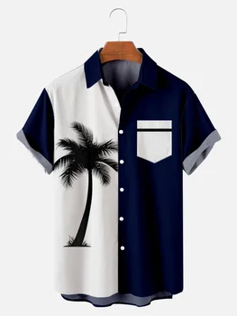 Casual Gömlek Erkekler İçin Çiçek Baskı Yaz Kısa Kollu Gömlek Erkek Giyim 2023 Marka Yeni Streetwear Plaj Gömlek tops