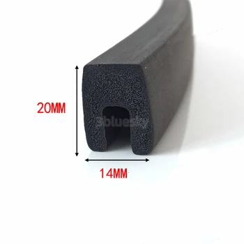 EPDM Kauçuk Köpük Sızdırmazlık Süngeri U Şerit Cam Metal Araba Ahşap Panel Kenar Muhafaza Kalkanı 20x14mm Siyah