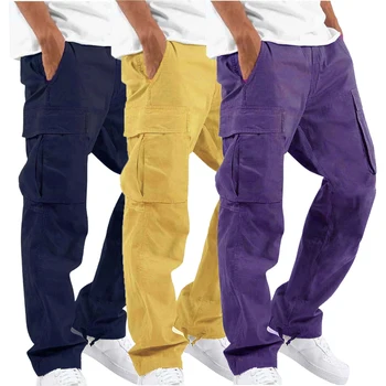 Erkek Kargo koşucu pantolonu Pantolon Toptan Özel Streetwear Premium Cepler Koşu Boş Parça Sweatpants