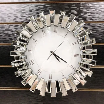 Ev Dekor duvar saati İzle Kuvars Lüks Sanat Benzersiz duvar saati Oturma Odası Eller Yuvarlak Modern Moda Cam Horloge Duvar Dekor