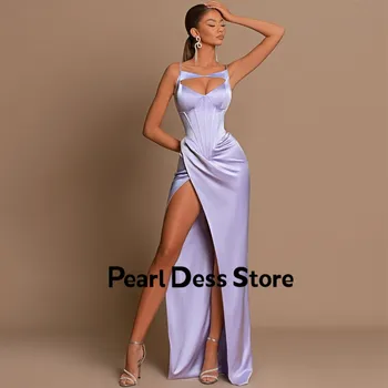 Inci Elbise Seksi Mermaid Balo Abiye Lavanta İnce Kayış Parti Elbise 2023 Yüksek Bölünmüş Gece Elbisesi Büyük