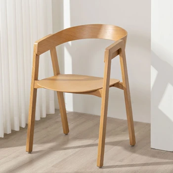 Iskandinav katı ahşap yemek sandalyesi Ev Basit Modern Masa Geri Ziyafet Sandalyeler Yaratıcı Tasarımcı Ofis Şezlong Ev Mobilyaları WKDC