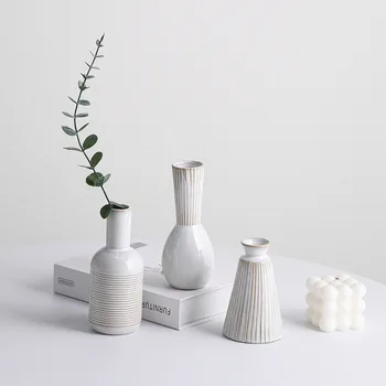 Iskandinav Seramik Vazo Çiçek Düzenleme Basit Oturma Odası yemek masası Dekorasyon Süsler Aksesuarları Masaüstü Dekor Hediye Vazo