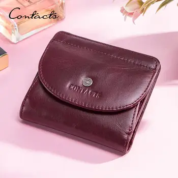 İLETİŞİM Hakiki Deri Cüzdan Kadınlar için Kısa Moda bayan cüzdanları Çanta Bayan Çanta kart tutucu bozuk para çantaları