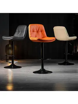 İskandinav bar sandalyesi Modern Minimalist Ev Arkalığı ışık lüks bar sandalyesi kaldırma döner Ön Büro Yüksek Bar Taburesi