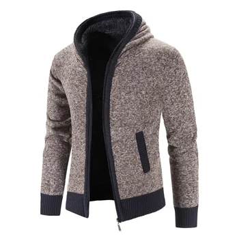 Kalın Sıcak Kazak Kış Rahat Hırka Hoodies Slim Fit Hırka Kapşonlu Ceketler Erkekler Sweatercoats Hırka Kazak 3XL