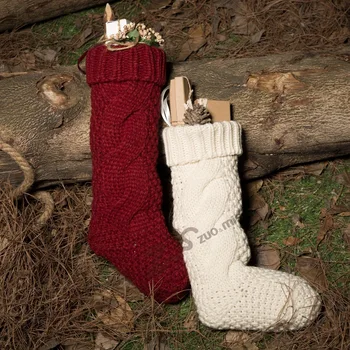 Küçük Yün El Örgü Kızarmış Hamur Katlanmış Osmanthus İğne Yün noel hediyesi Çanta Noel Çorap Şeker Çanta Dekoratif Çorap