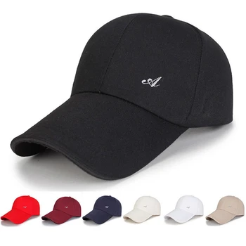 Mektup İşlemeli pamuklu beyzbol şapkası Erkekler Yaz Basit düz şapka Ayarlanabilir Rahat Şapka Çift Çok Yönlü Kemik beyzbol şapkası