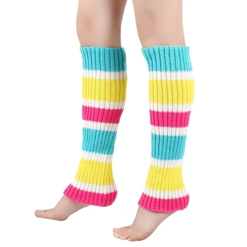 Moda Bacak ısıtıcıları kadın Uzun Çorap Renk Örme Sıcak İsıtıcı Bayanlar Sonbahar Kış Tığ Çorap Çizme Manşet Dropshipping