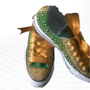 Moda kişilik tasarım duygusu taklidi altın şerit kanvas ayakkabılar rahat eşleşen ebeveyn-çocuk spor salonu ayakkabısı
