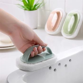 Mutfak Banyo Tuvalet Temizleme süngeri Cam Duvar Temizleme Banyo Fırçası Kolu Sünger Seramik Pencere Yuvası Temiz Fırça