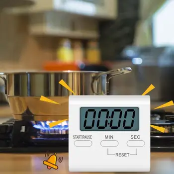 Mutfak Zamanlayıcılar Dijital Ekran Büyük Ekran Dijital Zamanlayıcı Kare Pişirme Pişirme Spor Oyunları Ofis çalar saat Kronometre Saat