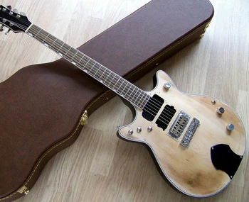 Nadir Malcolm Genç CANAVAR Çift Jet Kalıntı Doğal Elektro Gitar Etrafında Sarın Tailpiece Orijinal G Kolları Bishop Pickguard