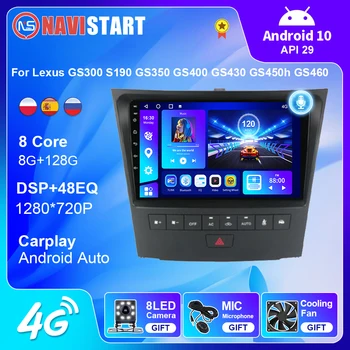NAVİSTART Android 10 Araba Radyo Lexus GS300 S190 GS350 GS400 GS430 GS450h GS460 GS 300 III 3 350 2004 - 2011 4G WIFI BT GPS