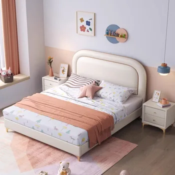 Pembe Koreli Çocuk Yatakları Modern Tam Boy Bireysel Yatak Çocuk Kız Prenses Beliche Infantil yatak odası mobilyası MQ50CB
