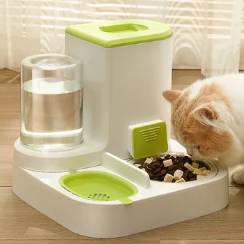 Pet kedi otomatik besleyici içme suyu büyük kapasiteli su sebili kuru ıslak ayırma gıda konteyner Pet malzemeleri köpek kase