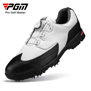 PGM Erkekler golf ayakkabıları Çıkarılabilir Sivri kaymaz erkek Su Geçirmez Spor Ayakkabı Topuzu Askısı spor ayakkabı Üst Katman Sığır Derisi XZ240