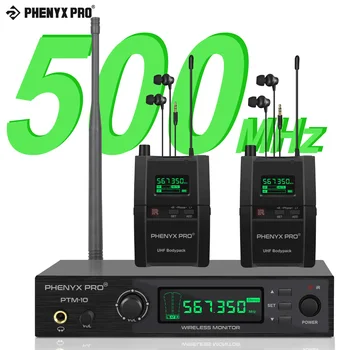 Phenyx Pro Stereo Kulak Monitör Sistemi Alıcıları Seçilebilir Frekans Rafa Monte Sahne Stereo Kişisel Monitoring500MHz
