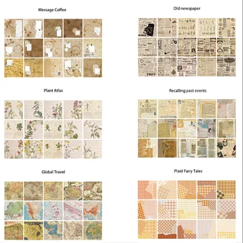 Retro Koleksiyonu Serisi Arka Plan Malzemesi Kağıt, Yaratıcı El Yapımı Destek Kağıdı, Karalama Defteri DIY El Sanatları, Dekoratif Estetik