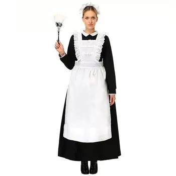 S-3XL Yetişkin Fransız Hizmetçi kostümü Cadılar Bayramı Cosplay Geleneksel Kale Hizmetçi Uzun Elbiseler Kıyafet Aile Toplama Fantezi Kostüm