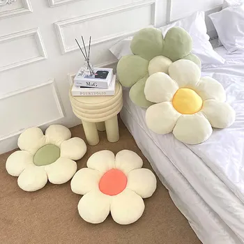 Sevimli Çiçek Şeklinde Yastık Zemin Oturma Minderi Tatami Salonu Futon Yatak Odası Araba Ofis Koltuğu Puf Dekoratif Yastıklar Kanepe