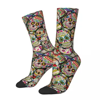 Tüm Mevsim Şeker Kafatası Kolaj Çorap Harajuku Yüksek Kaliteli Ekip Çorap Rahat Çorap Erkekler Kadınlar için doğum günü hediyesi