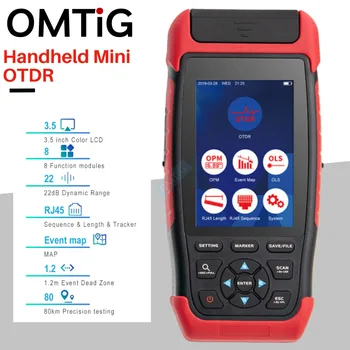 Yeni Mini OTDR Fiber Optik Reflectometer 1310 / 1550nm 8 Fonksiyonları İle OPM OLS Olay Haritası 22dB 80km Fiber Kablo Ethernet Test Cihazı